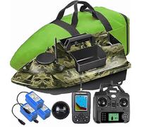 Esca da pesca con telecomando, GPS, ecoscandaglio LCD, batteria da 12000 mAh, ritorno a un tasto, 16 punti di memoria, accessori inclusi
