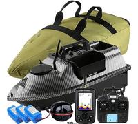 Esca da pesca con telecomando, GPS, ecoscandaglio LCD, batteria da 12000 mAh, ritorno a un tasto, 16 punti di memoria, accessori inclusi
