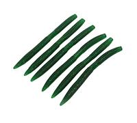 Esca da pesca con verme di noodle, esca artificiale in PVC morbido con verme di alta qualità per la pesca del pesce persico e della spigola, set da 6 pezzi, 14 cm, 5,5 pollici, (Verde scuro)