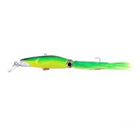 Esca da pesca da 40 g, 14 cm, con occhi 3D e perline in acciaio, esca realistica per calamari per acqua salata e acqua dolce, attrezzatura in plastica morbida multicolore per spigola, luccio (C)
