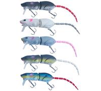 Esca da Pesca di Ratto 5 Pezzi Bionics Design Touse Talles articolato 3, 35 Esche per la Pesca con 2 Esche Professionali a Gancio affilato per Acqua Dolce, Acqua salata, Sport