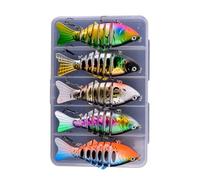 Esca da pesca - Esca robotica per la pesca | 10 cm Esca da nuoto multicanale 5 X per pesce gatto trota pesce persico in laghi e fiumi di acqua salata