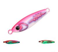 Esca da pesca in acqua salata progettata per spigola con rivestimento UV Glow e autentico profilo di movimento dell'esca ferita (55 g rosa giallo)