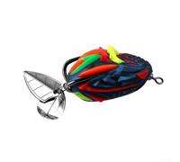 Esca da pesca per mini Thunder Frog Bait con occhi 3D, 4 cm, silicone morbido plastica per spigola, pesce persico, luccio, acqua dolce e salata (F)