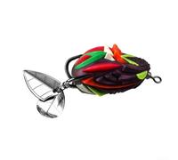 Esca da pesca per mini Thunder Frog Bait con occhi 3D, 4 cm, silicone morbido plastica per spigola, pesce persico, luccio, acqua dolce e salata (B)