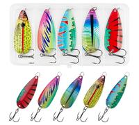 Esca da pesca per trote, spoon, spinner spinner con gancio e anelli per la pesca alla trota, trota, pesce persico, luccioperca (21 g_5 pezzi)