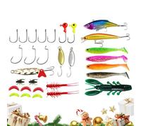 Esca da pesca realistica con amo | Set di esche morbide per acqua salata, per trota, pesce, pesce, carpa, salmone, acqua dolce, fiume, barca, lago, kayak