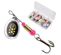 Esca Da Pesca Spinnerbait, Esche Di Paillettes, Esche Girevoli Colorate, Crankbaits In Metallo, Amo Triplo, Cucchiai Da Pesca | 10x Esche Rigide, Girevole Per Acqua Dolce E Salata