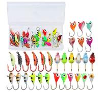 Esca da pesca sul ghiaccio | 30 Pezzi Attrezzature da Pesca con esche e ami | Kit di Esche Portatile - per Pesca Dorata Luccio Asta Grande Coregone nel Lago