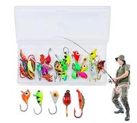 Esca da pesca sul ghiaccio, 30 pezzi mini accessori da pesca - ami per acqua dolce | Per la dorata luccio persico grande coregone nel lago