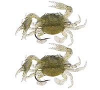 Esca esca per pesca con granchio morbido in silicone 2 pezzi, esca per pesci realistica artificiale con gancio(1#)