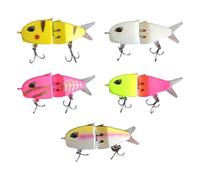 Esca Glide, Esca da Affondante a Scorrimento Lento con Pinne in Gomma e Ami in Acciaio al Carbonio, Esche Natanti Morbide Dettagliate Con Ami In Acciaio Al Carbonio Per In Acqua E Salata Trota Pesce G