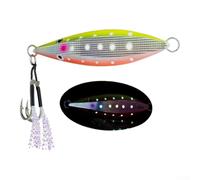 Esca Glow in the Dark 60g Jig Lento Ferro Pesca Mare Spigola Trota 9.1cm(E 80g)