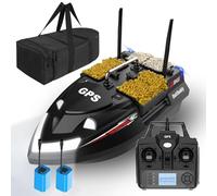 Esca GPS a doppia antenna, per pesca alla carpa, portata 500 m, carico 3 kg, 4 tramogge, barca telecomandata con custodia