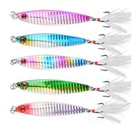 Esca in metallo per pesca in acqua salata, 5 pezzi, cucchiaio da jigging, esche diamantate, esche a passo lento, esche da lancio, surf, pesca verticale, cucchiaio da pesca per striper, basso, dentice
