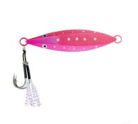 Esca Jigging Luminosa 60g Ferro Affondamento Lento | Design luminoso al buio, visibilità notturna, pesca profonda, per azione affondante controllata, ganci robusti(B 80g)
