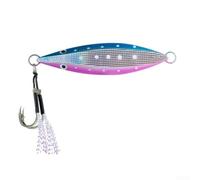 Esca Jigging Luminosa 60g Ferro Affondamento Lento | Design luminoso al buio, visibilità notturna, pesca profonda, per azione affondante controllata, ganci robusti(C 60g)