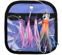 Esca morbida a forma di calamaro con gonna in silicone per pesca in acque profonde, realistica, per polpi, tonno, marlin, pesce spada, pesca a traina, 175 g (rosa 22,9 cm)