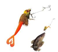 Esca morbida articolata - Esca morbida trota articolata 22 cm - Esca per pesci occhi 3D con effetto capelli per spilla lucioperca pesce persico nel fiume lago acqua dolce salata