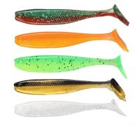 Esca morbida da pesca 6,5 cm TPE ad alta elasticità | Azione realistica della coda a T, imita la preda naturale, attira efficacemente bassi e pesce persico