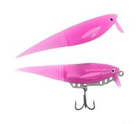 Esca morbida da pesca a forma di minnow con ali regolabili che consentono di affondare o galleggiare, la coda realistica imita il nuoto naturale per attirare varie specie di pesci predatori (rosa