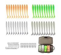 Esca Morbida da,Set Realistico per Trota con Swimbait Morbido e Ami | Coda a Pala - Per Spigola, Crappie, Shad, Persico Trota, Acqua e Salata, Attrezzatura Sportiva
