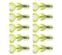 Esca morbida in silicone per gamberi con struttura a falce per pesca alla spigola, pesca alla trota, realistica, azione gamberetti, ricerca completa di strati d'acqua, verde, giallo, blu, rosso, set
