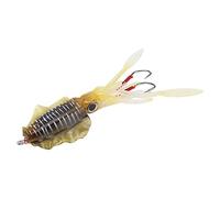 Esca morbida per calamari Esca da pesca per calamari polpo scuro luminoso, Simulazione Esca per polpo con gancio in ferro, Esche da pesca realistiche con occhi 3D e tentacoli (Nera)