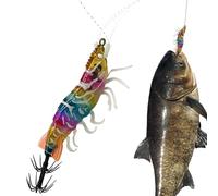 Esca per calamari, 8 cm, con gancio a doppio ombrello, design realistico che si al buio, esca da pesca in mare profondo, per pesca subacquea, laghi, fiumi