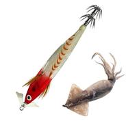 esca per calamari, accessori da pesca artificiali 3D luminosi con | plastica resistente, articolo da esterno con aspetto realistico, attrezzatura per laghi, fiumi, trolling