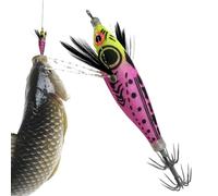 Esca per calamari, pancia rotonda realistica, luminosa con gancio | Esca per pesci pesci pesci per pesce persico e su laghi, fiumi, ruscelli, riserve e zone costiere lungo la riva