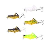 Esca per cavalletta, esca per wobbler da 4 cm Esca per esca dura Esca artificiale Insetti per cavalletta con amo triplo(5 pezzi)