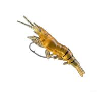 Esca per gamberetti dal corpo morbido, per una migliore visibilità, realistica, 3D, per acqua dolce e salata, in PVC, colore giallo, 10 pezzi, 4 cm, 1,3 g, gancio lungo (1# giallo)