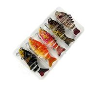 Esca per la De,5 Pezzi Di Esca Di Affondamento | Esca Di Bass con Più Articolazioni - per Acqua E Acqua Salata Laghi Fiumi Riva Perca Americana Lucioperca Luccio E