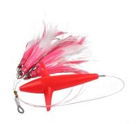 Esca per pesca a barca, con piume, con gancio in acciaio, con forte effetto avvolgimento e trattamento appiattimento del corpo dell'amo (rosa)