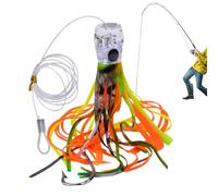 Esca per pesca a traino - Esca subacquea Troll con design polpo - Esca da traino - Attrezzatura da pesca in mare profondo costa pesce gatto trota pesce persico, kayak notte pescatore