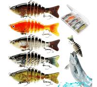 Esca per pesca in acqua dolce e salata: WANDGU 5 pezzi Esca morbida realistica, esca articolata con lunghezza di 10 cm e peso di 15,7 g per persico, lucioperca e trota