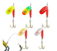 Esca per spinner, set da 5 pezzi, accessori per la pesca in colori brillanti, in valigetta per pescatori d'acqua dolce