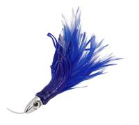 Esca per tonno con catena con piume e gancio in acciaio robusto, progettata per una strategia di pesca efficace (blu)