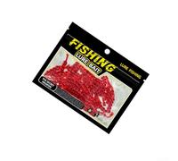 Esca per vermi, esca rossa con forte profumo di pesce, design biomimetico segmentato per movimenti realistici, plastica morbida resistente ai morsi per pesca sul ghiaccio sul lago (rosso 04)