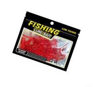 Esca per vermi, esca rossa con forte profumo di pesce, design biomimetico segmentato per movimenti realistici, plastica morbida resistente ai morsi per pesca sul ghiaccio sul lago (rosso 02)