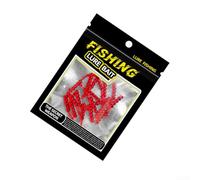 Esca per vermi, esca rossa con forte profumo di pesce, design biomimetico segmentato per movimenti realistici, plastica morbida resistente ai morsi per pesca sul ghiaccio sul lago (rosso 01)