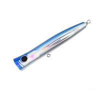Esca Popper in legno da 22,5 cm per applicazioni di pesca a traina con azione antispruzzo e costruzione resistente in acciaio inossidabile (C 4)