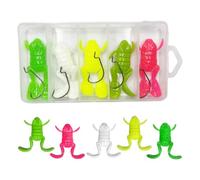 Esca Rana Rana morbida realistica flessibile con amo | Set di 5 Rane Artificiali da Nuoto Acqua Salata, Lago, Fiume, Mare, Palude, Insenatura, Ruscello, Top Water Per La Pesca Di