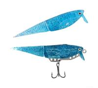 Esca realistica a coda di pesce con movimento a forma di S e configurazione ad ala accordabile per affondare o galleggiare pesca d'acqua dolce successo (blu tintella)