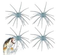 Esca Riccio Di Mare | 4 Pezzi Morbida e Realistica con Stelle Riflettenti,Esche Morbide Pelose Per Pesca Al Black Bass,Per La Pesca In Acqua Salata Fiume Riva Spiaggia Barca Kayak Con Drop Shot E Wack