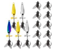Esca spinner, esca per pesce persico, con gancio | Attrezzatura robusta e stabile per laghetti, fiumi, laghi, acque profonde, fusione, jigging, trolling, lanciare, scarico