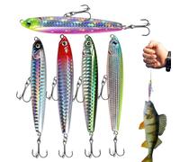 Esca Stick Immersione,Esca Nuotatore Duro a Forma di in 5 Colori | con piccoli ami e lancio lungo per Trota Bar in Lago Fiume Stagno Barca Kayak Rive per Pesca in Acqua