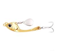 Esca vibrante in metallo per mare e acqua dolce, con forte azione a vibrazione, argento, verde, oro, multi 8 g, 10 g, 15 g, peso opzioni, per spigola, pesce nero, pesci predatori (15 g oro)