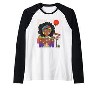 Escales Sunset Vibes Donna Afro Stars Pop Art Maglia con Maniche Raglan